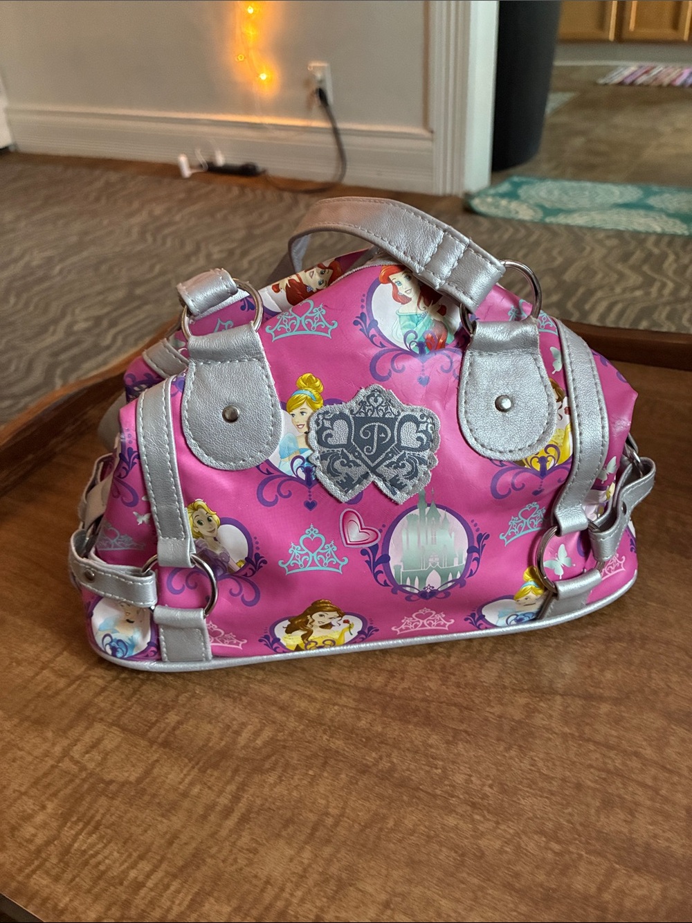 Disney Pink Princess Mini Satchel with Silver Trim